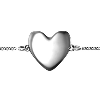 Personalised Sterling Silver Sweet Heart Bracelet - Name My Jewellery