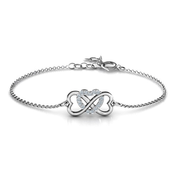 Personalised Triple Heart Infinity Bracelet - Name My Jewellery