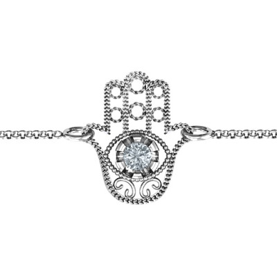 Personalised Upright Hamsa Bracelet - Name My Jewellery