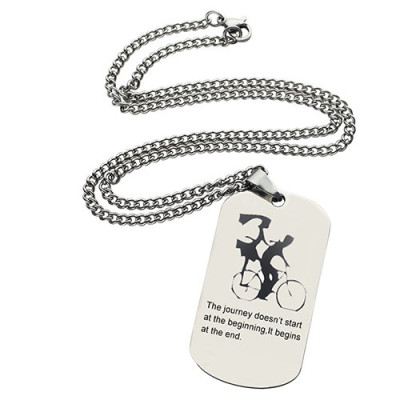 Couple Bicycle Dog Tag Name Necklace - Name My Jewellery