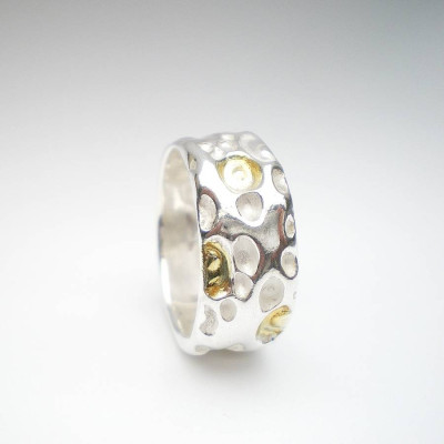Coral Silver And Gold Ring - Name My Jewellery