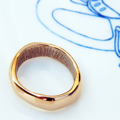 18ct Rose Gold Bespoke Fingerprint Wedding Ring - Name My Jewellery