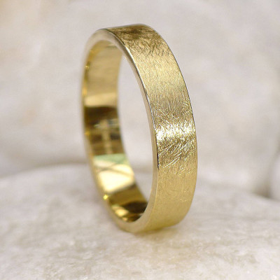 Mens Wedding Ring In 18ct Gold, Urban Finish - Name My Jewellery