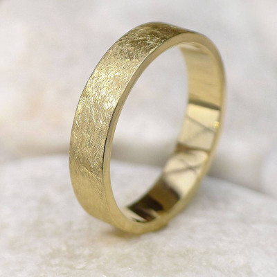 Mens Wedding Ring In 18ct Gold, Urban Finish - Name My Jewellery
