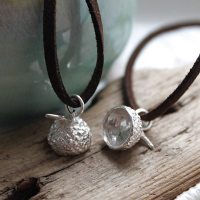 Acorn Cup Pendant - Sterling Silver - Name My Jewellery