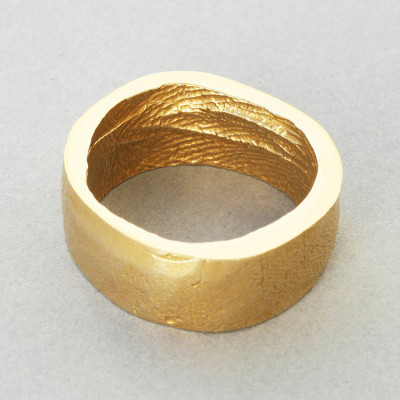 18ct Yellow Gold Bespoke Fingerprint Ring - Name My Jewellery