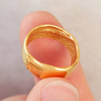 18ct Yellow Gold Bespoke Fingerprint Ring - Name My Jewellery