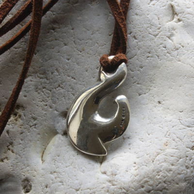 Maori Silver Fish Hook Necklace - Name My Jewellery