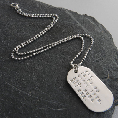 Personalised Solid Silver Identity Dog Tags - Name My Jewellery