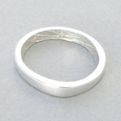 Sterling Silver Bespoke Fingerprint Ring - Name My Jewellery