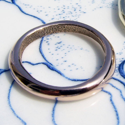 18ct Rose Gold Bespoke Fingerprint Wedding Ring - Name My Jewellery