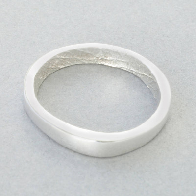18ct White Gold Bespoke Fingerprint Ring - Name My Jewellery