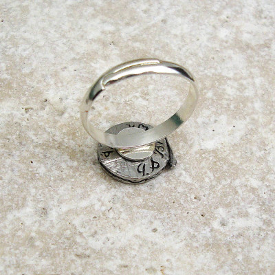 Fly Fishing Reel Ring Antiqued Pewter - Name My Jewellery