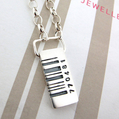 Barcode Tag Pendant - Name My Jewellery
