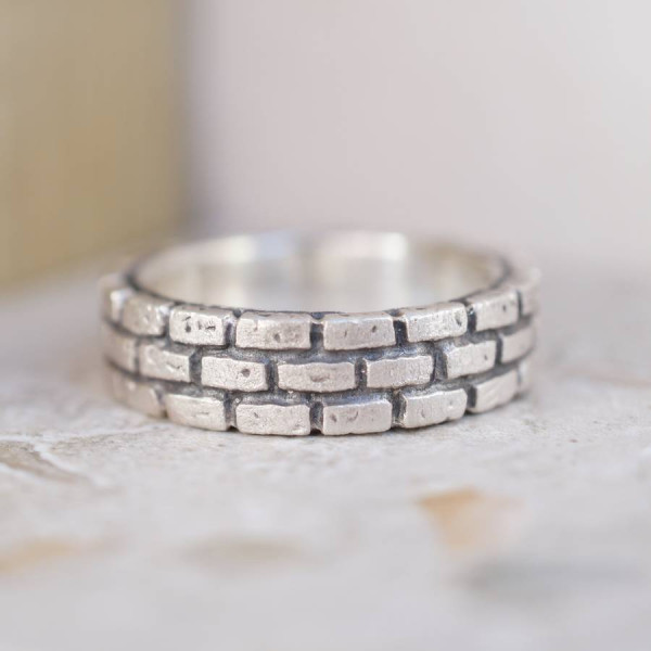 Brick Silver Ring - Name My Jewellery