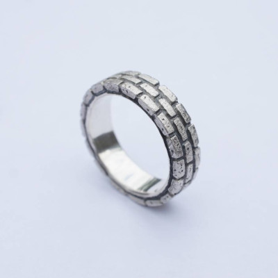Brick Silver Ring - Name My Jewellery