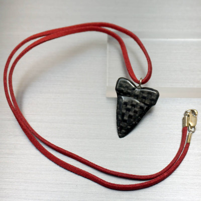 Carbon Fibre Sharks Tooth Pendant Necklace - Name My Jewellery