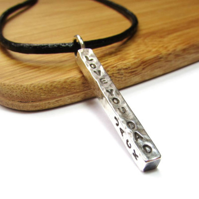Chunky Silver Bar Necklace - Name My Jewellery