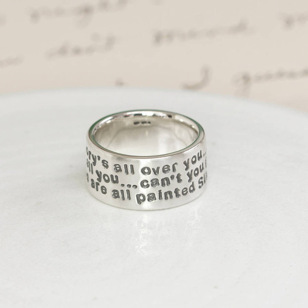 Personalised Sterling Silver Message Ring - Name My Jewellery