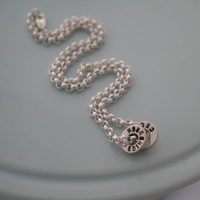 Chunky Silver Washer Necklace - Name My Jewellery