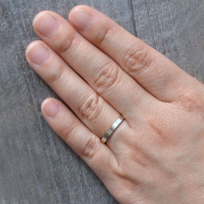 2mm Flat Wedding Band Wedding Ring Stackable - Name My Jewellery