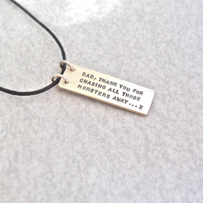 Dads Silver Hidden Message Necklace - Name My Jewellery