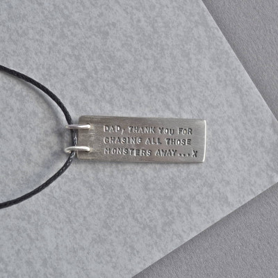 Dads Silver Hidden Message Necklace - Name My Jewellery