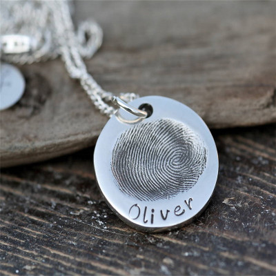 Fingerprint Coin Mens Chain - Name My Jewellery