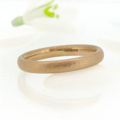 Hammered Comfort Fit Wedding Ring, 18ct Gold - Name My Jewellery