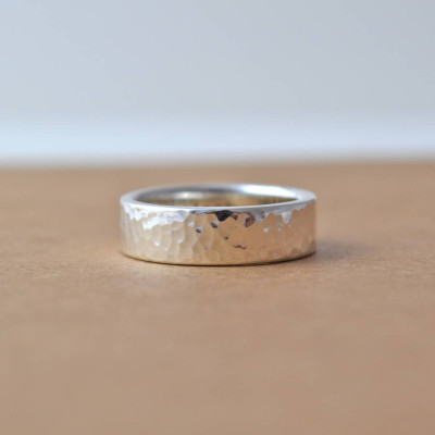 Hammered Silver Hidden Message Ring - Name My Jewellery