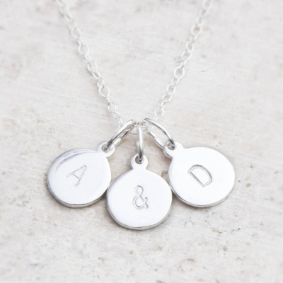 Hand Stamped Silver Personalised Charm Necklace - Name My Jewellery