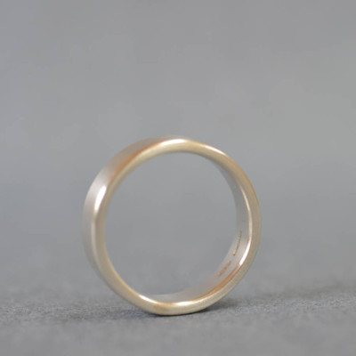 Handmade Satin Silver Rectangular Wedding Ring - Name My Jewellery