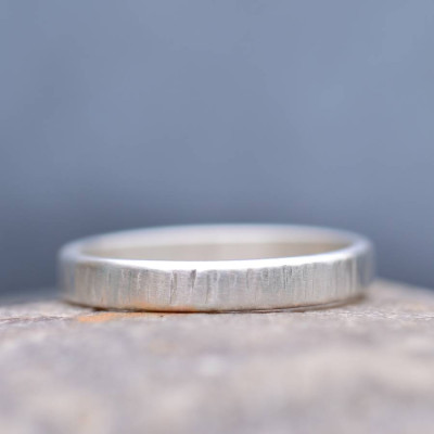 Handmade Silver Rippled Wedding Ring - Name My Jewellery