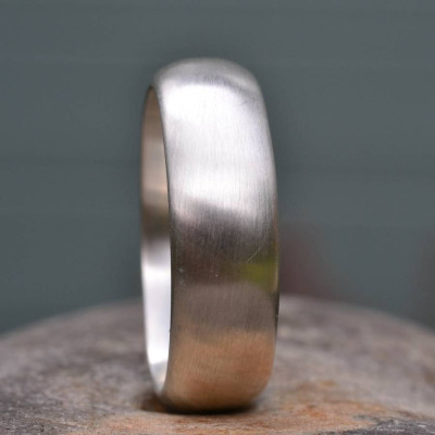 Handmade Silver Satin Finish Wedding Ring - Name My Jewellery