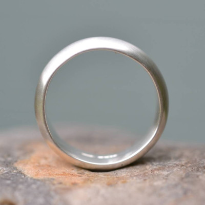 Handmade Silver Satin Finish Wedding Ring - Name My Jewellery