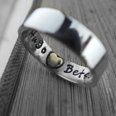 Heart Imprint Personalised Ring - Name My Jewellery