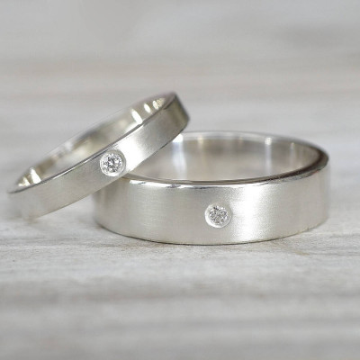 His And Hers Silver Wedding Rings - Name My Jewellery