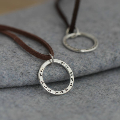 Personalised Circle On Suede - Name My Jewellery