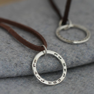 Personalised Circle On Suede - Name My Jewellery