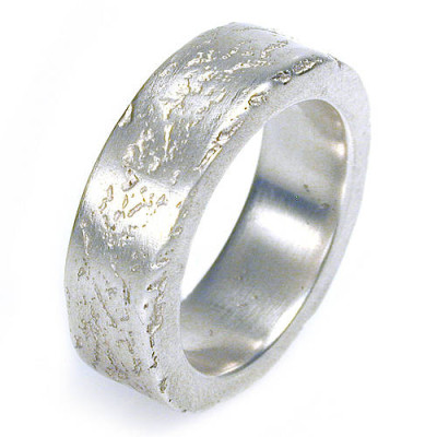 Medium Silver Concrete Ring - Name My Jewellery