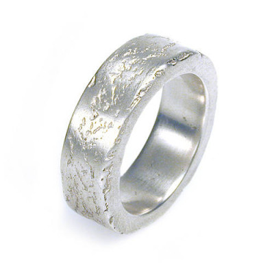 Medium Silver Concrete Ring - Name My Jewellery