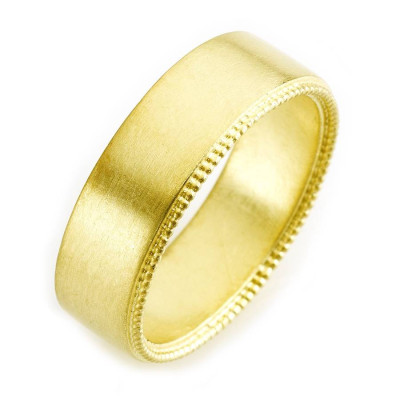 Mens Decorated Wedding Ring In 18ct Gold - Name My Jewellery