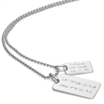 Mens Personalised Dog Tag Chain Necklace - Name My Jewellery