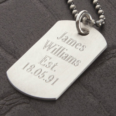 Personalised Sterling Silver Karma Dog Tag Necklace - Name My Jewellery