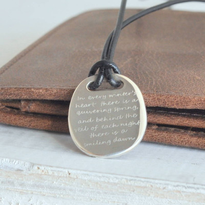 Mens Silver Quote Necklace - Name My Jewellery