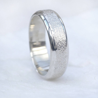 Mens Silver Ring With Concrete Texture - Name My Jewellery