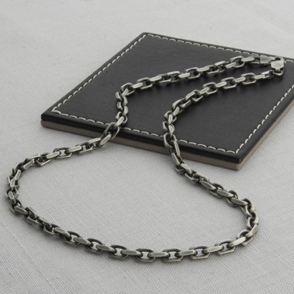 Mens Sterling Silver Anchor Chain Style Necklace - Name My Jewellery