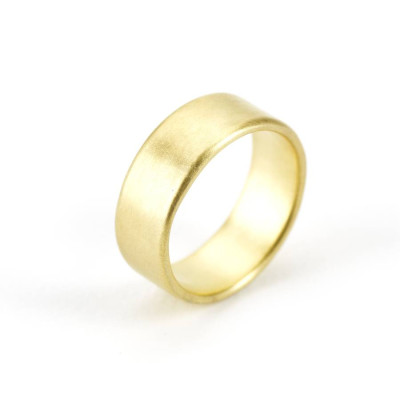 Mens Wide Brushed Pillow Wedding Ring 18ct Gold - Name My Jewellery