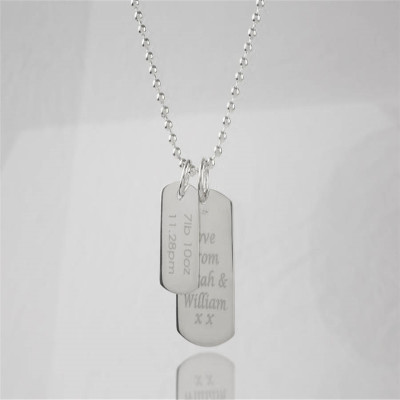 Mens Birth Day Celebration Dog Tags Necklace - Name My Jewellery