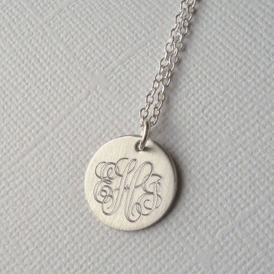 Mens Classic Sterling Silver Monogram Necklace - Name My Jewellery